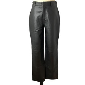 🔥Vintage Nine West 100% Leather Black High Rise Pants Size 4